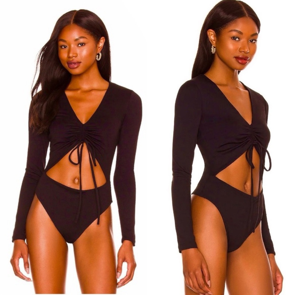 Susana Monaco Revolve Drawstring Front Bodysuit - image 1